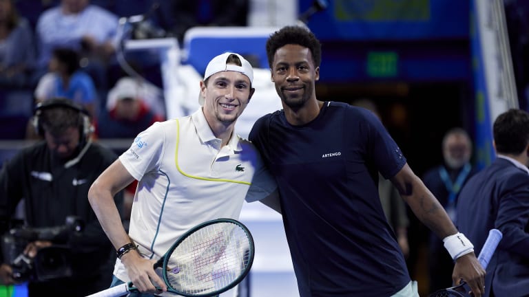 Ugo Humbert i Monfils, pre njihovog meča u Dohi.