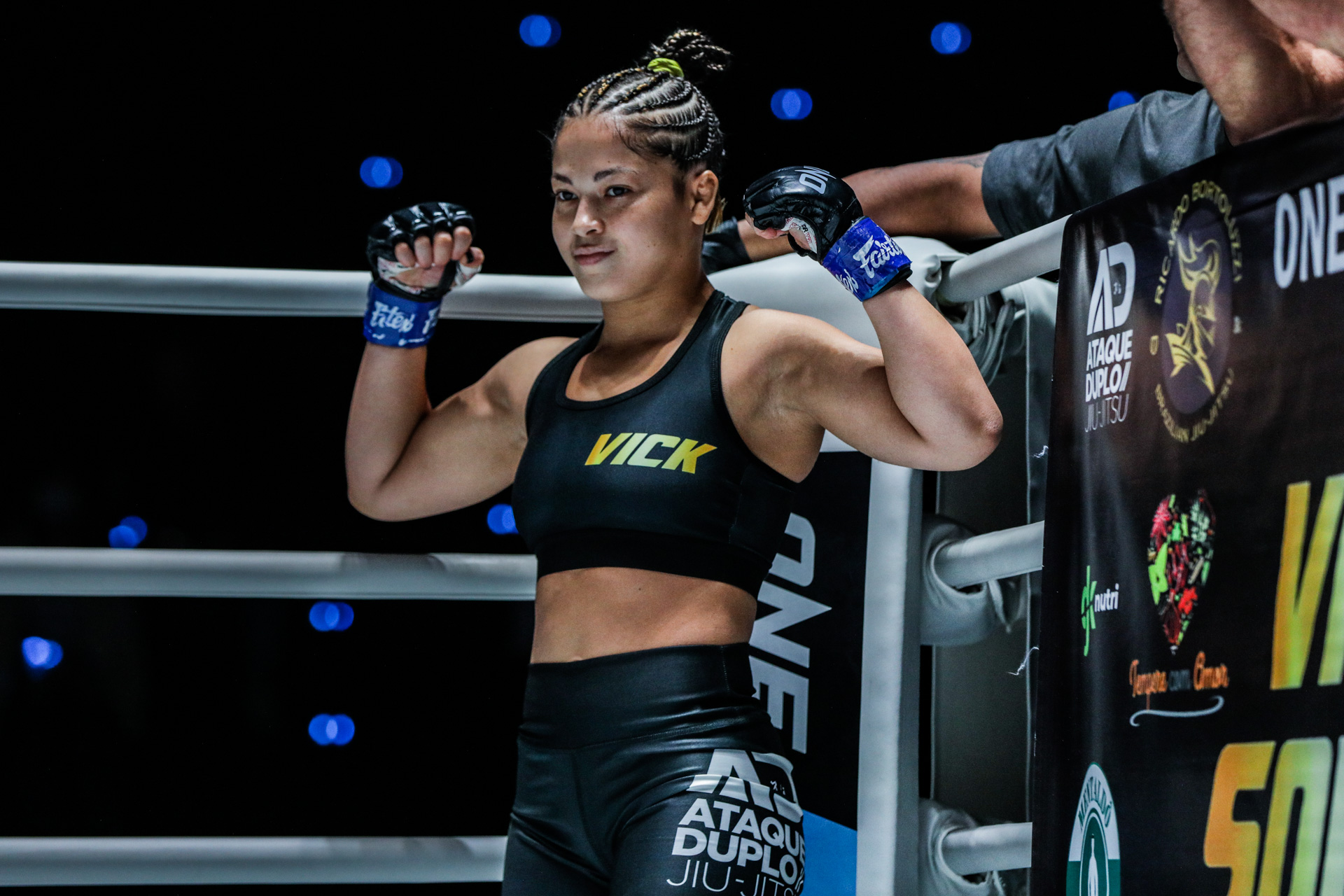 Victoria Souza stands in the ring at ONE Fight Night 7