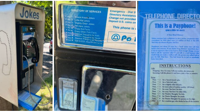 Telefon sa šalama dolazi sa jedinstvenim setom uputstava i priloženim telefonskim imenikom sa kratkom istorijom kako je to nastalo.