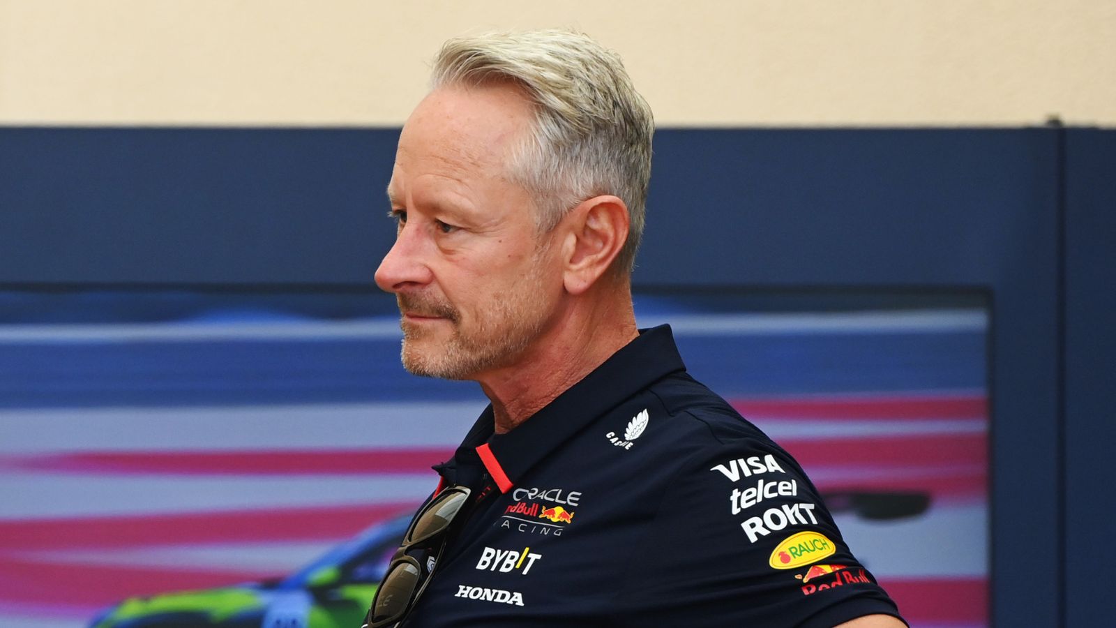 BAHRAIN INTERNATIONAL CIRCUIT, BAHRAIN - MARCH 01: Helmut Marko, Consultant, Red Bull Racing, with Jonathan Wheatley, Team Manager, Red Bull Racing during the Bahrain GP at Bahrain International Circuit on Friday March 01, 2024 in Sakhir, Bahrain. (Photo by Mark Sutton / Sutton Images)