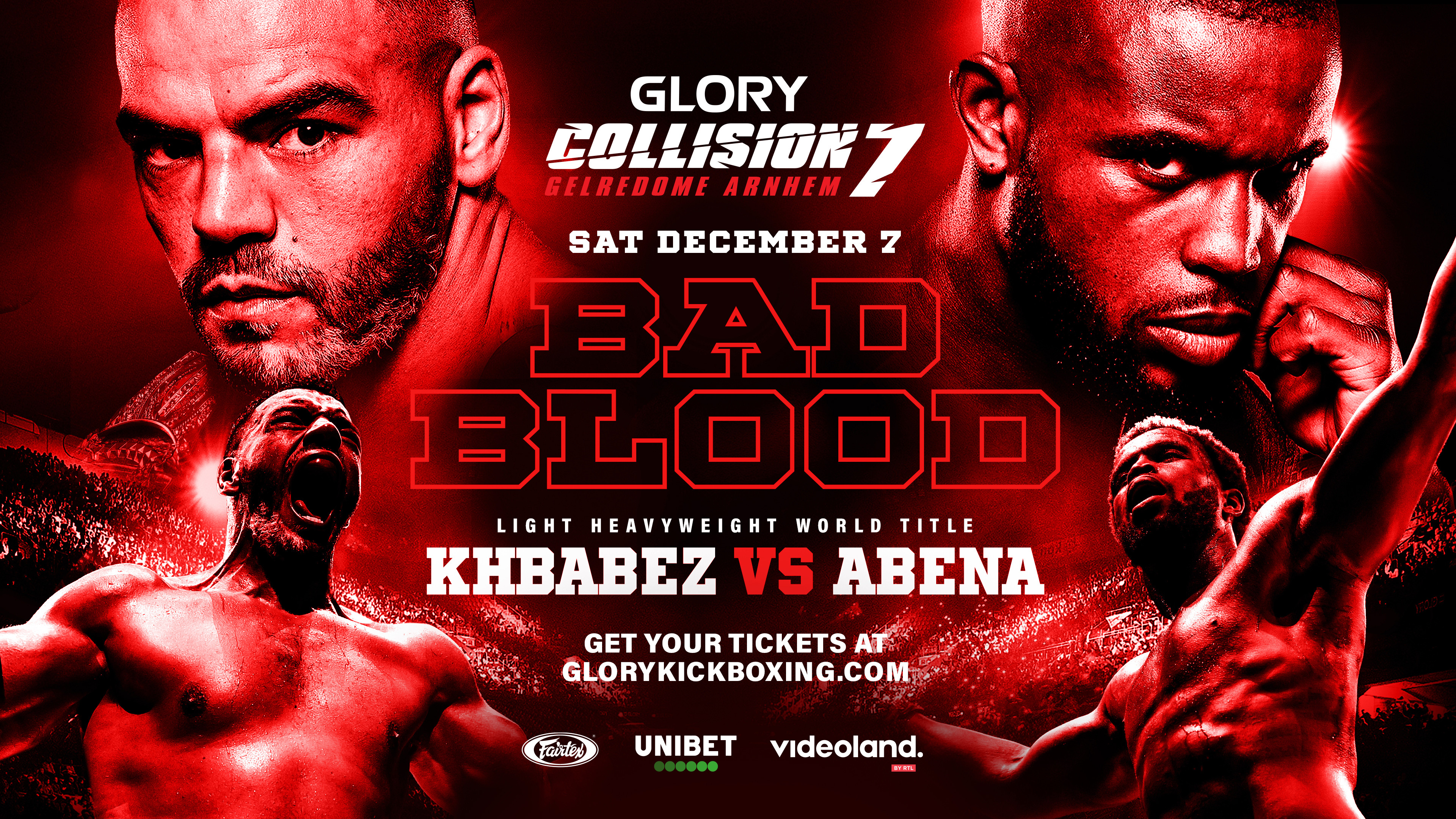 Tarik Khbabez (51-11-1, 28 KO) preuzima Grand Prik šampiona Donegi Abena (30-10, 10 KO) na GLORI Collision 7
