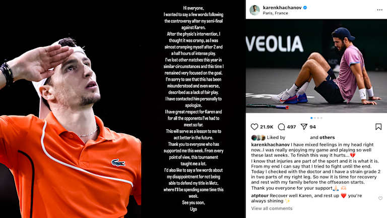 "Imam veliko poštovanje prema Karen", napisao je Humbert na Instagramu, objašnjavajući da veruje da se njegov protivnik bori sa grčevima i gubi kondiciju.