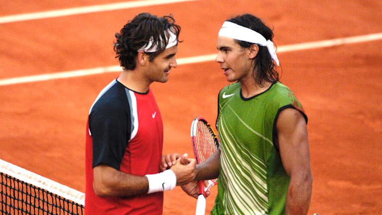 Nadalove prve 13 pobede nad brojem 1 sve su došle protiv Federera između 2004. i 2010. godine, uključujući i polufinale Rolan Garosa 2005. godine na putu do prve grend slem titule u karijeri.
