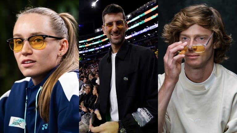 Elena Ribakina, Novak Đoković i Andrej Rubljov bili su među igračima koji su nosili naočare Ra Optics koje blokiraju svetlost.