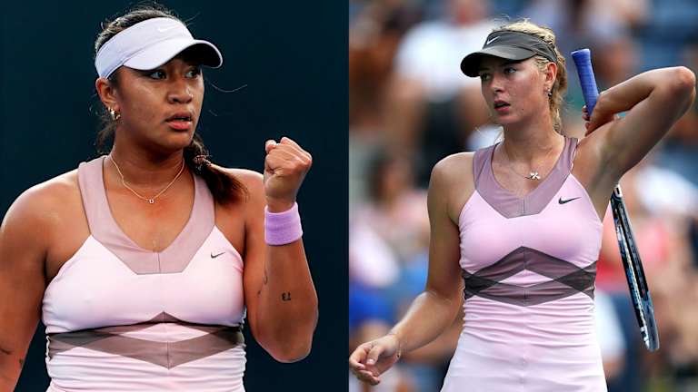 Aiava je nosila ovu svetlo ružičastu Nike haljinu – viđenu ovde na Mariji Šarapovoj na US Openu 2012. – za svoj prvi meč u kvalitama.