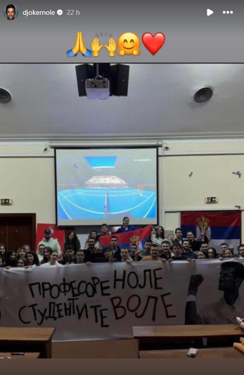 Objava Novaka Đokovića na Instagramu.