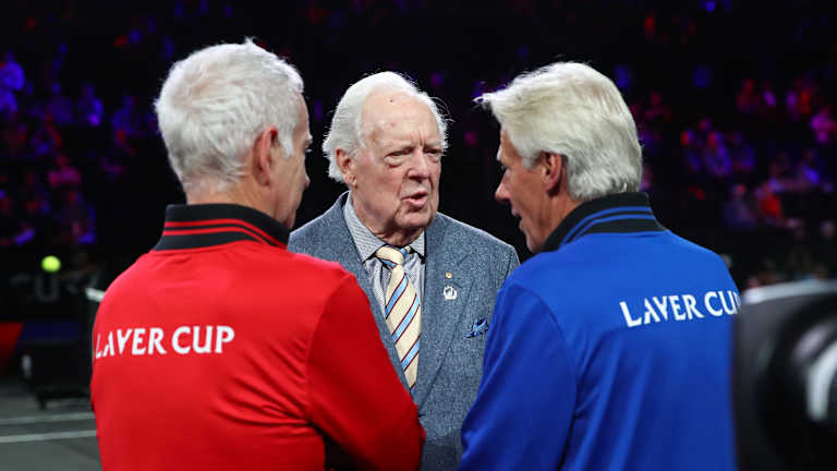 John McEnroe i Bjorn Borg sa Stolleom na Lejver kupu 2019. godine.