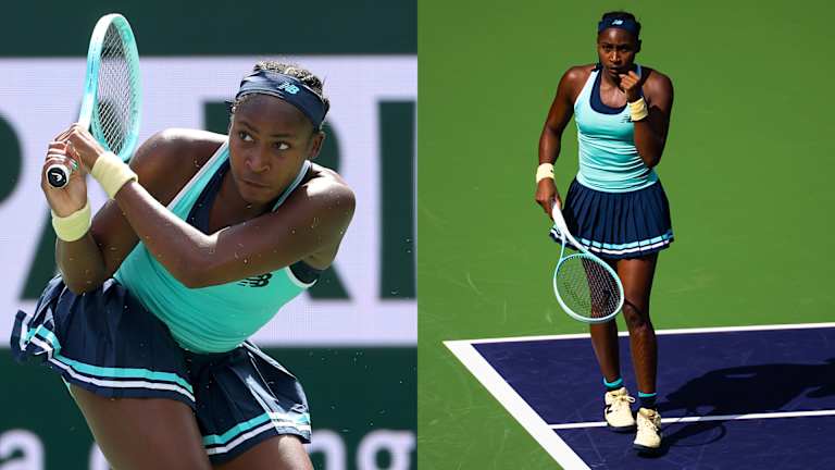 Gauff je od glave do pete izgled featured pops of mint na njenom reketu i noktima.