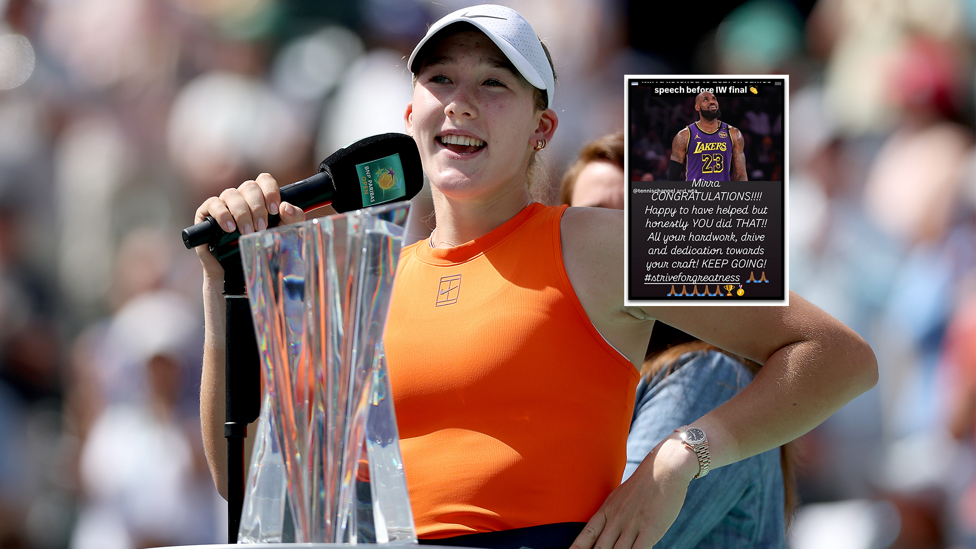 Lebron Džejms čestita Mirra Andreeva posle Indian Vels shoutout
