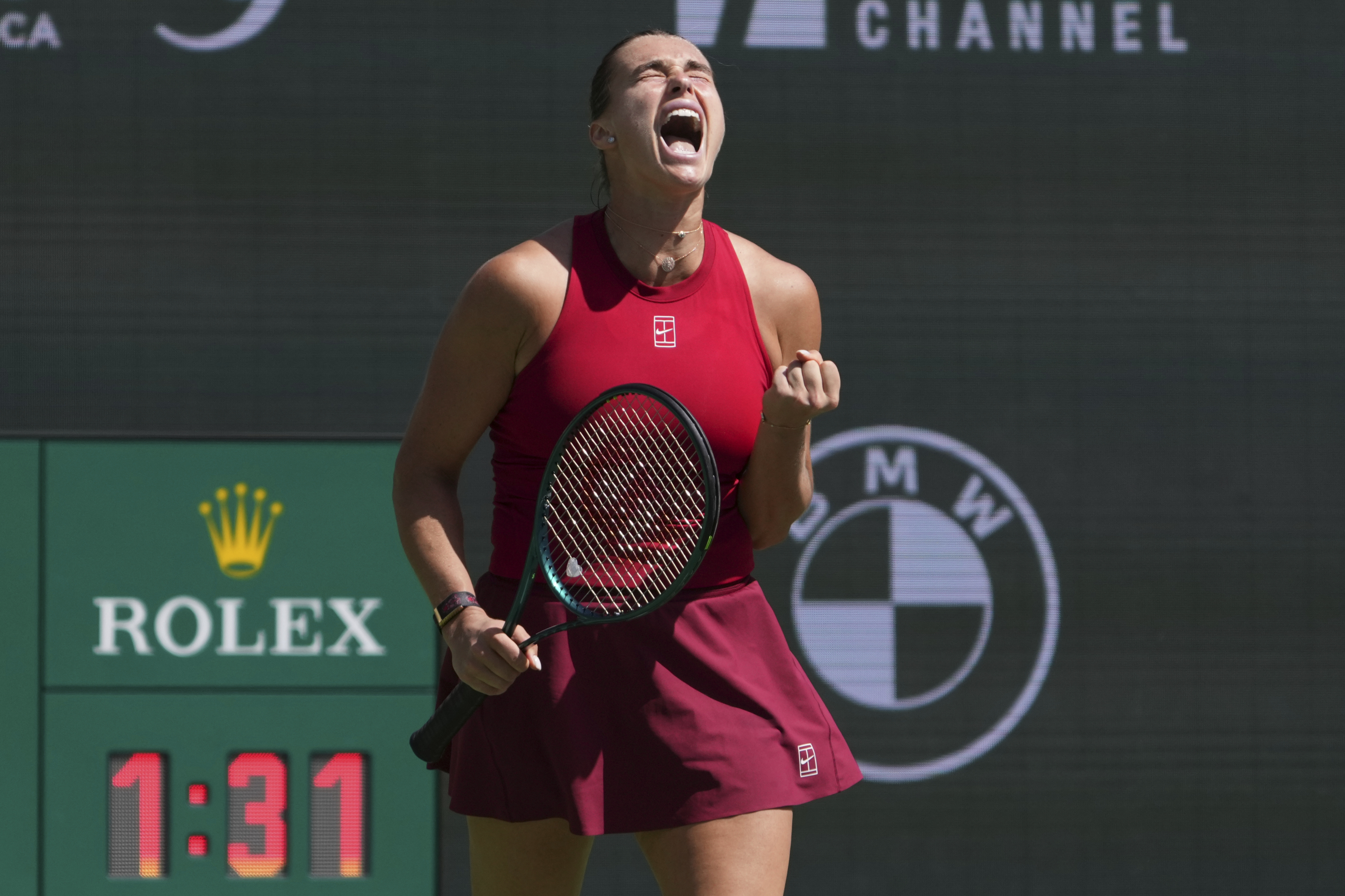Sabalenka vrišti tokom finala.
