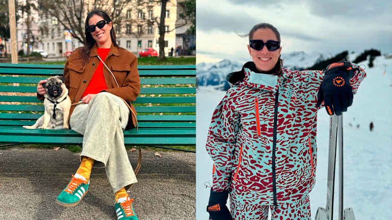 Muguruza sa mopsom Gordijem u Ženevi, i udara na padine u Gstaadu.