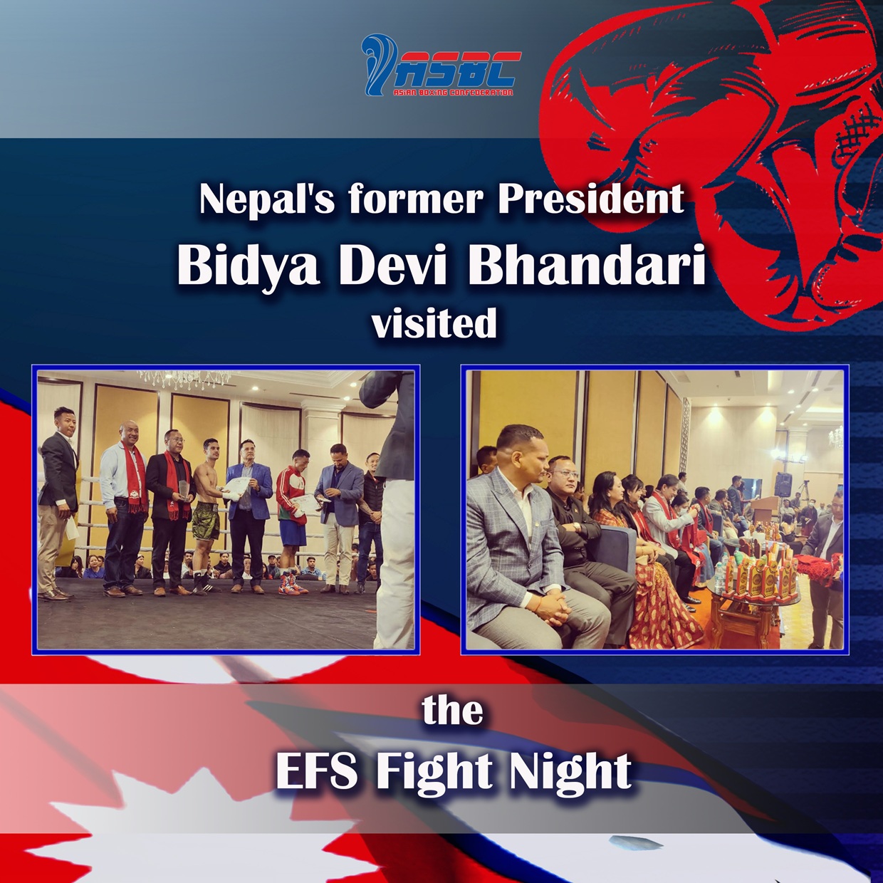 Bivša predsednica Nepala, gospođa Bidia Devi Bhandari, posetila je EFS Fight Night