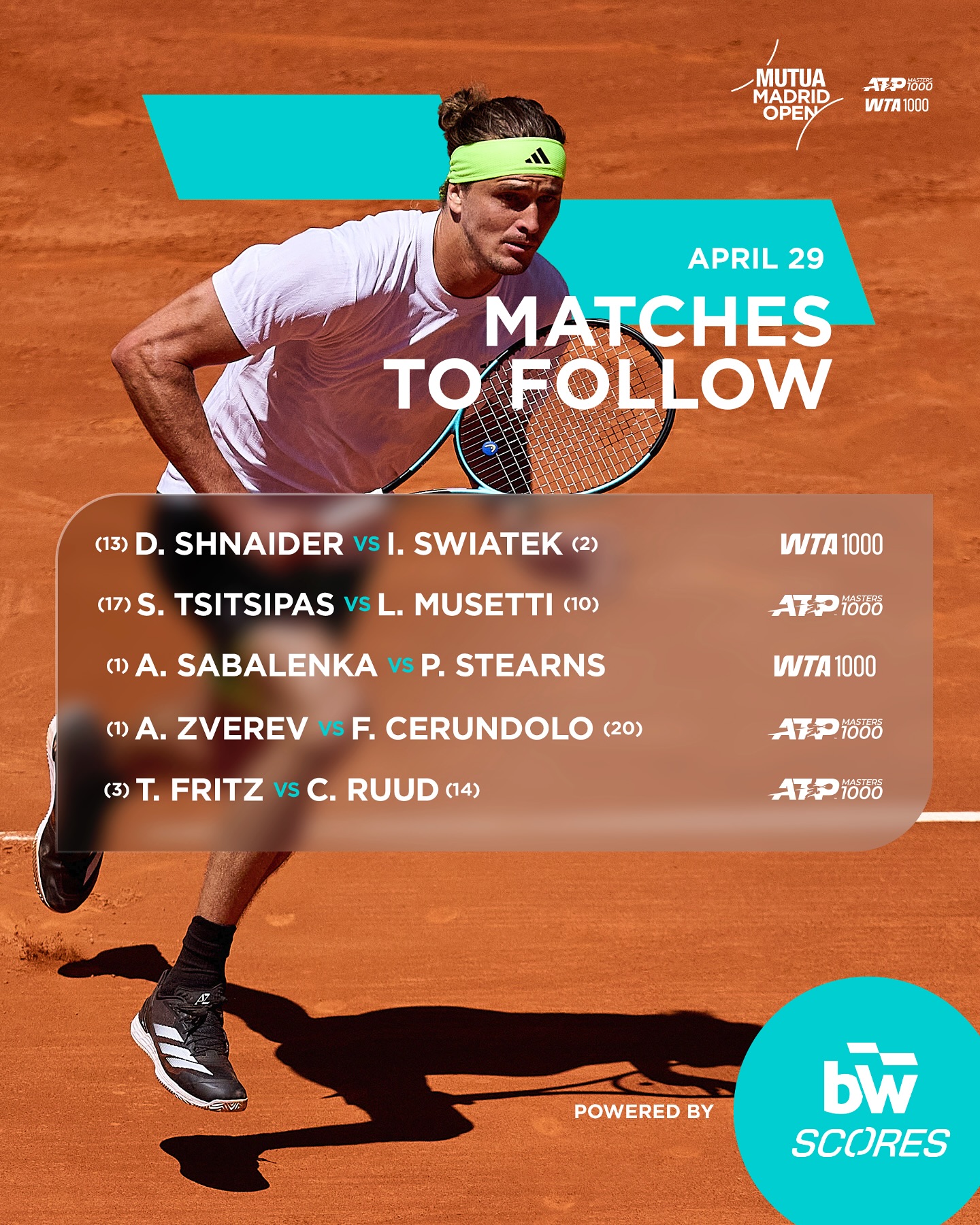 Utakmice za gledanje Mutua Madrid Open.