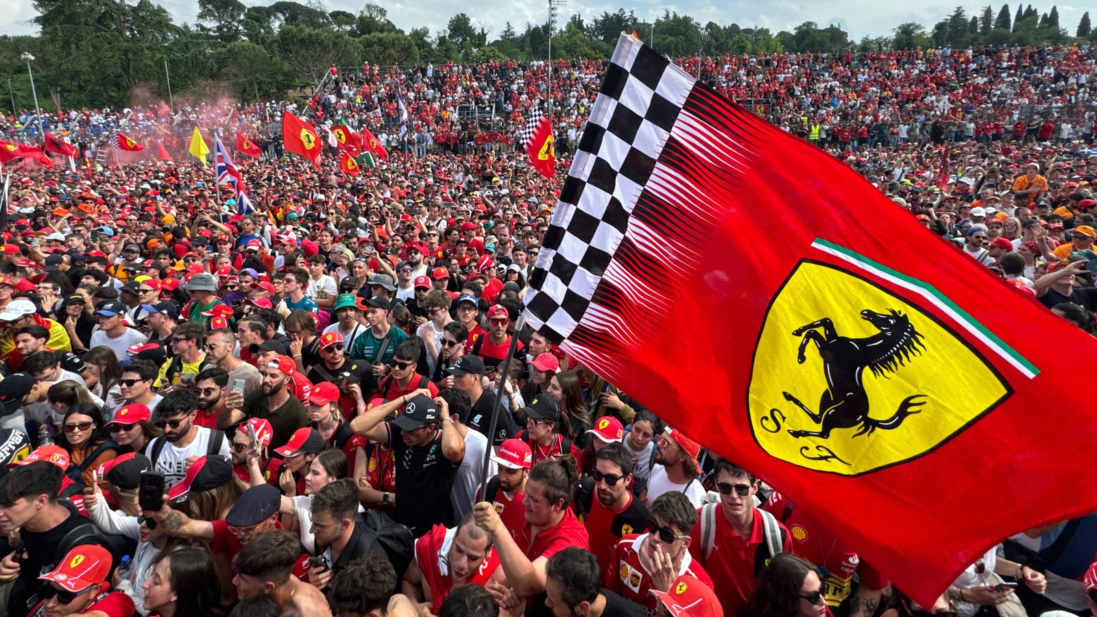Fans after the Formula 1 Emilia-Romagna Grand Prix at Autodromo Enzo e Dino Ferrari in Imola, Italy on May 19, 2024. (Photo by Jakub Porzycki/NurPhoto)