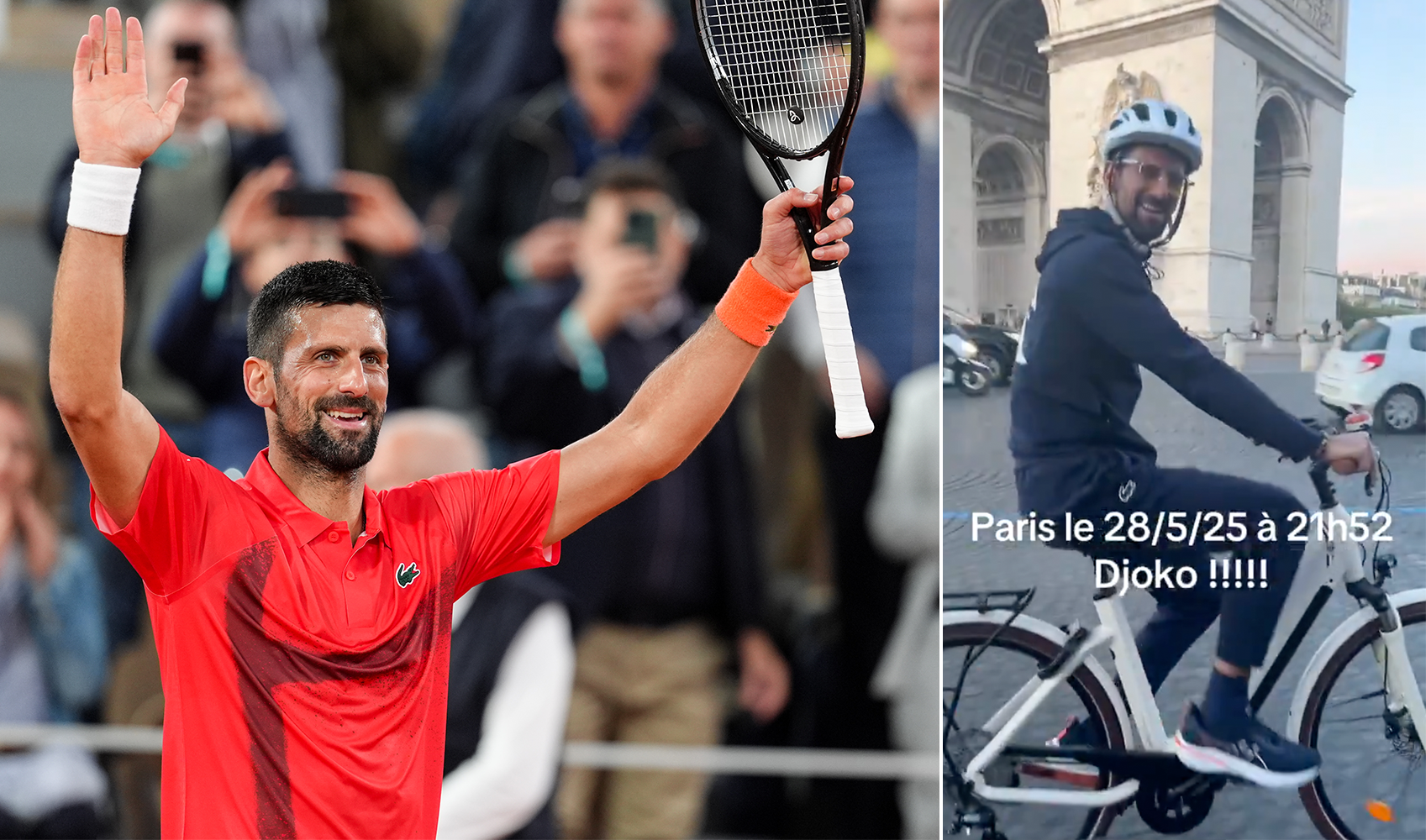 Novak Đoković menja reket za bicikl i uzima noćnu vožnju po Parizu
