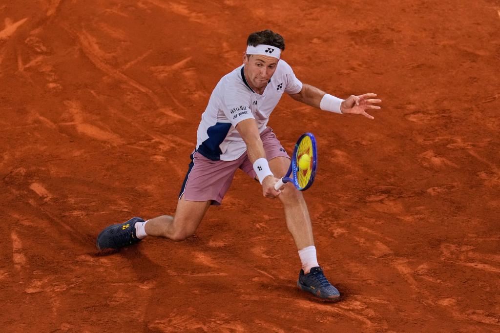 Kasper Ruud u polufinalu turnira. (AP Photo/Manu Fernandez)
