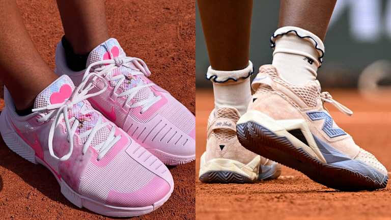 Naomi Osaka nosi sopstvene Nike cipele sa brendom "NO", dok je Coco Gauff prošle godine predstavila drugo izdanje svoje prepoznatljive cipele Nev Balance.