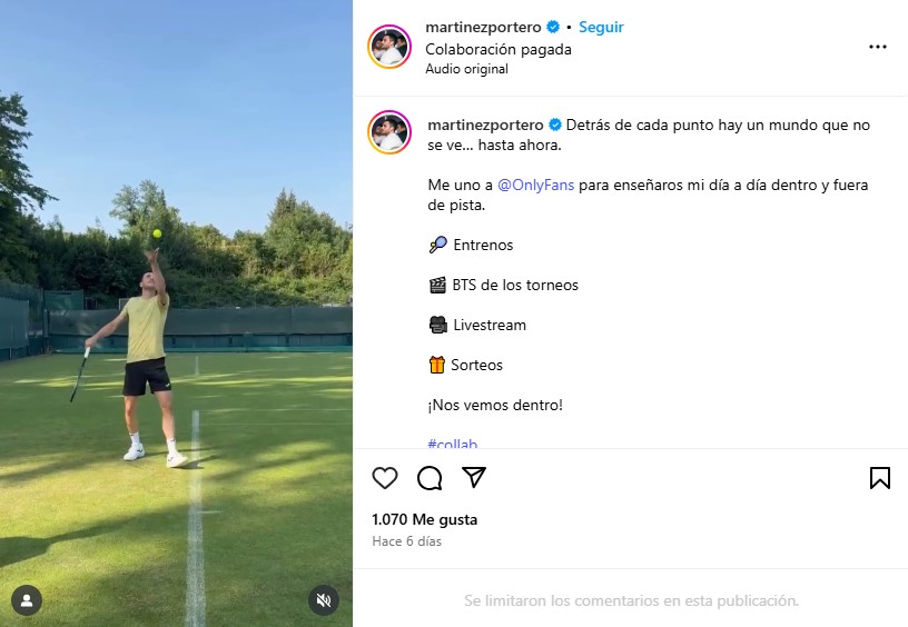 Najava Pedra Martineza, na Instagramu.