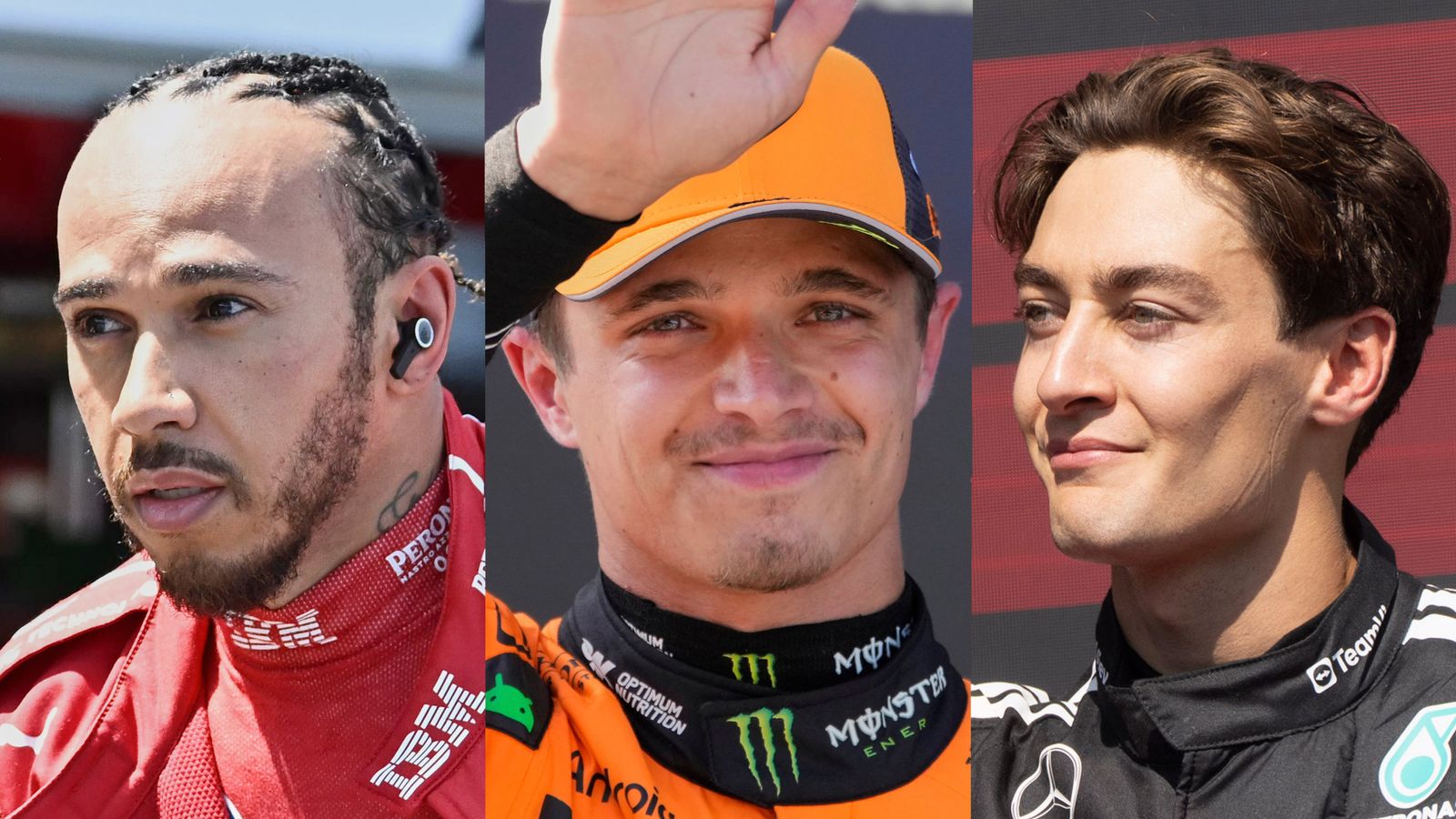 Lewis Hamilton, Lando Norris, George Russell