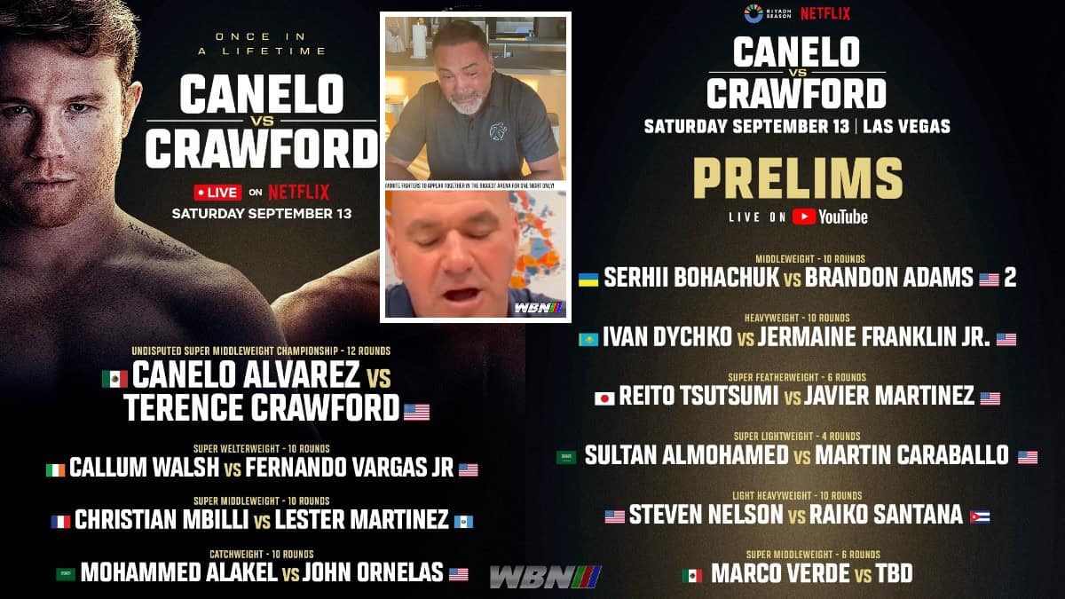 Canelo vs Crawford full card De La Hoya White