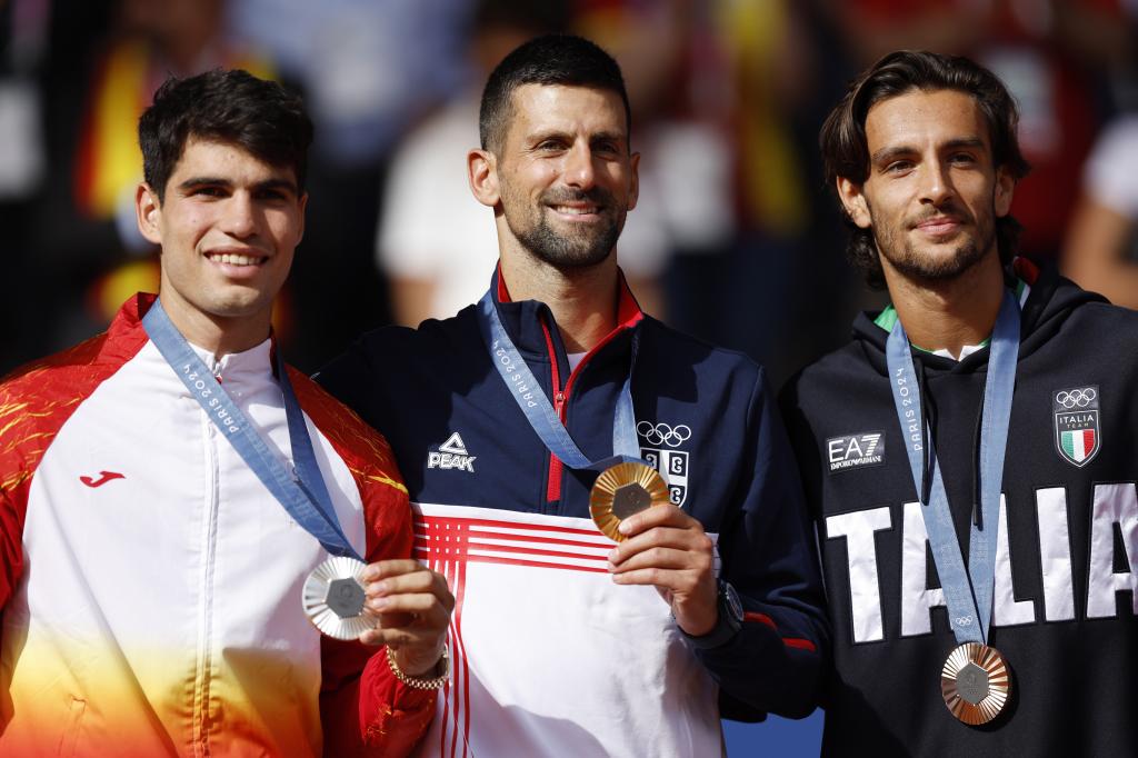 Alkaraz, Đoković i Musetti, na olimpijskom podijumu.