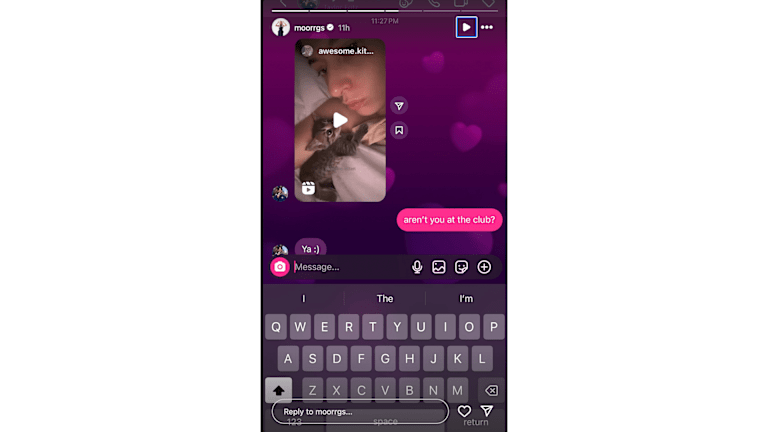Riddle je podelila DM razmenu na svojim Instagram pričama nakon Fritzovog timskog svetskog naslova na Laver Cupu. (IG / @moorrgs).