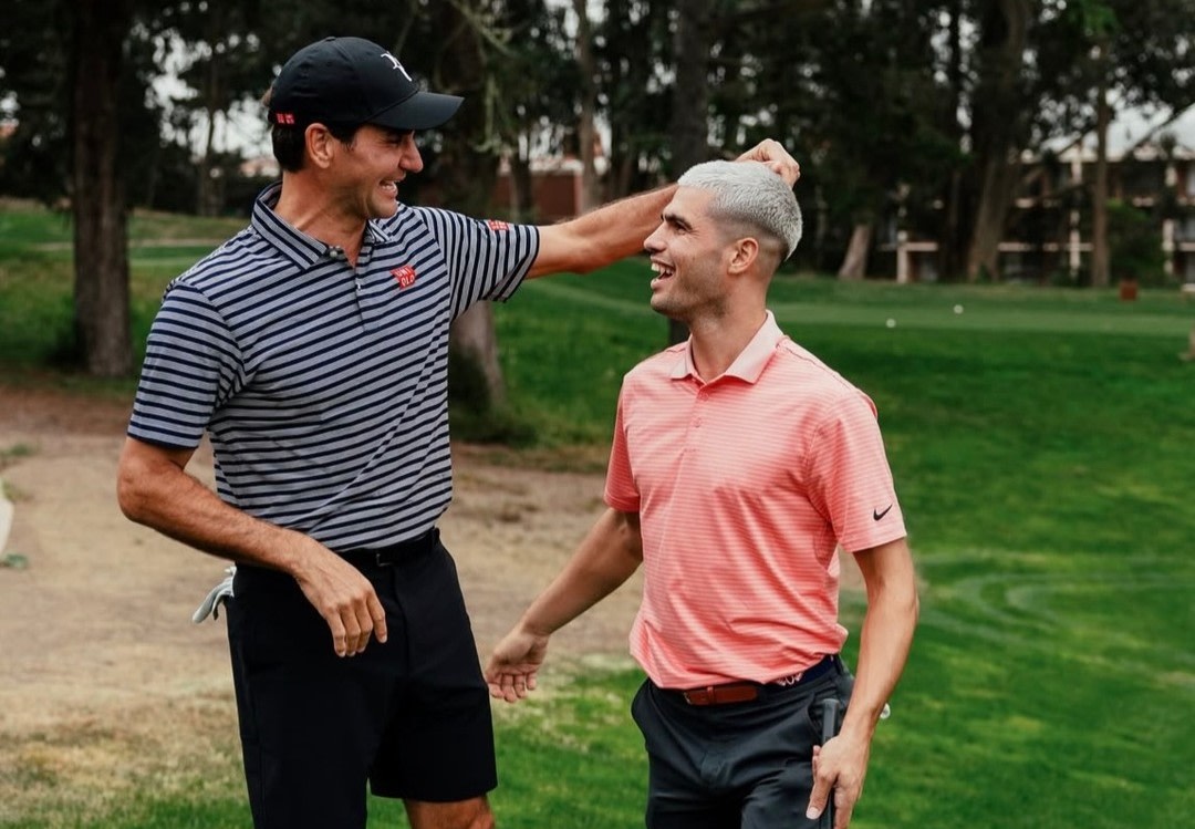 Napred! Alkaraz, Ruud i Zverev su izašli na golf teren sa Federerom uoči Lejver kupa
