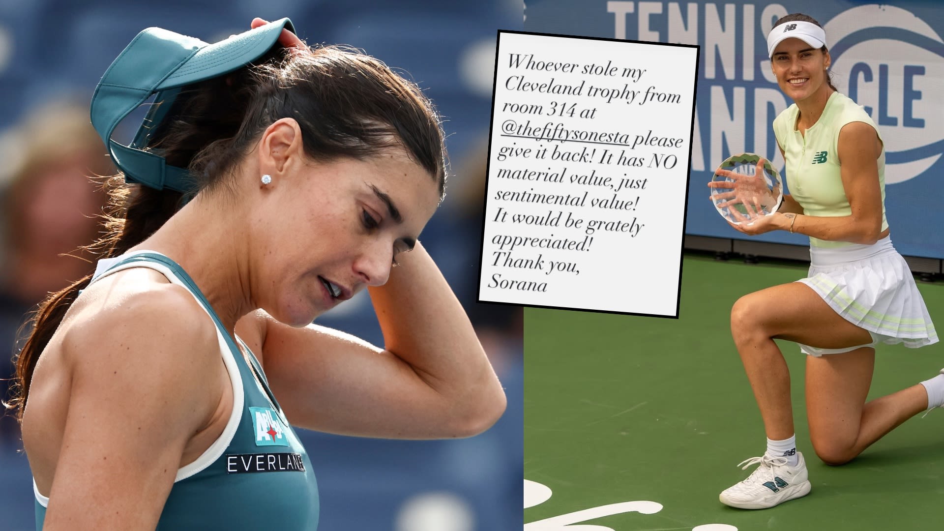 Sorana Cirstea's Cleveland trofej ukraden iz hotelske sobe u Njujorku tokom Otvoreno prvenstvo