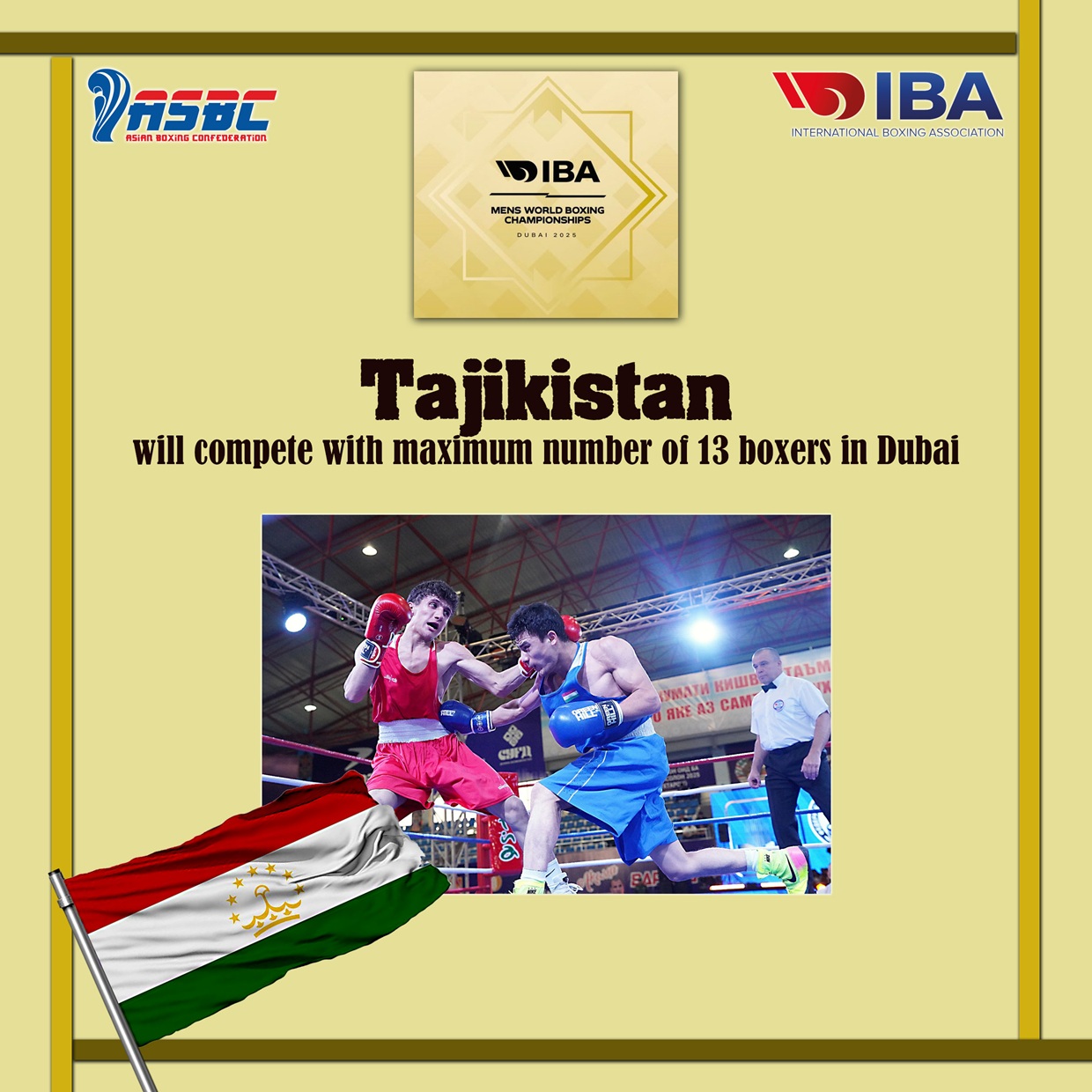 Tadžikistan će se takmičiti sa maksimalnim brojem od 13 boksera u Dubaiju