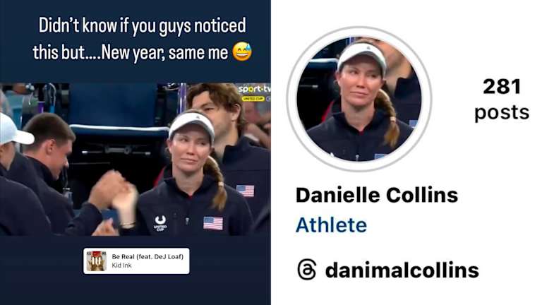Danielle Collins je napravila snimak ekrana hladnog trenutka sa Igom Sviatek njenom Instagram profilnom slikom.