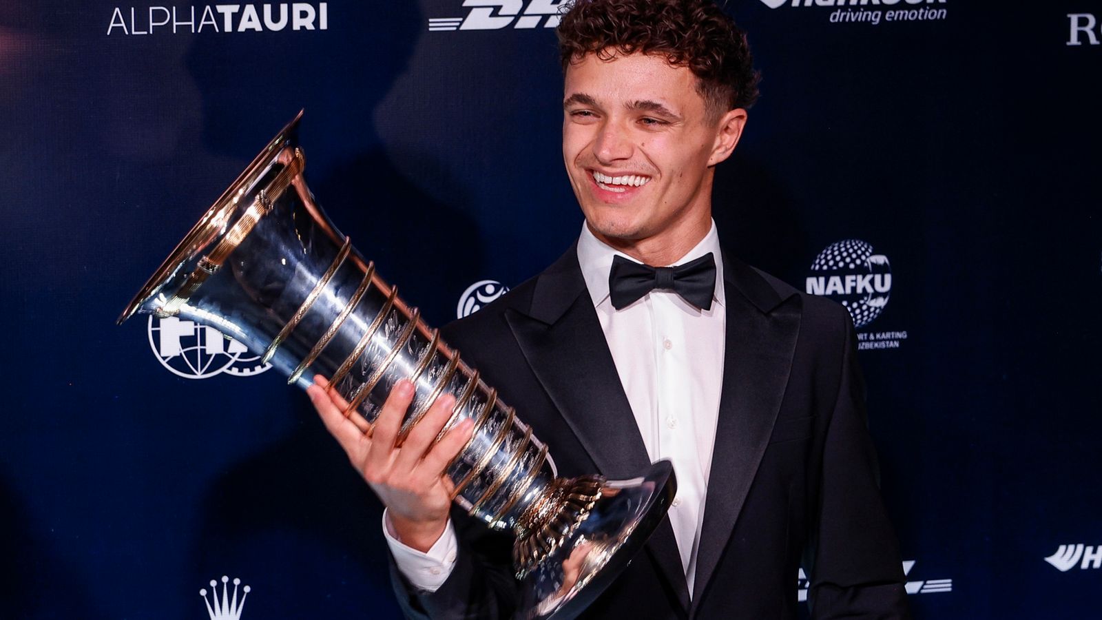 Lando Norris poses with the F1 Drivers