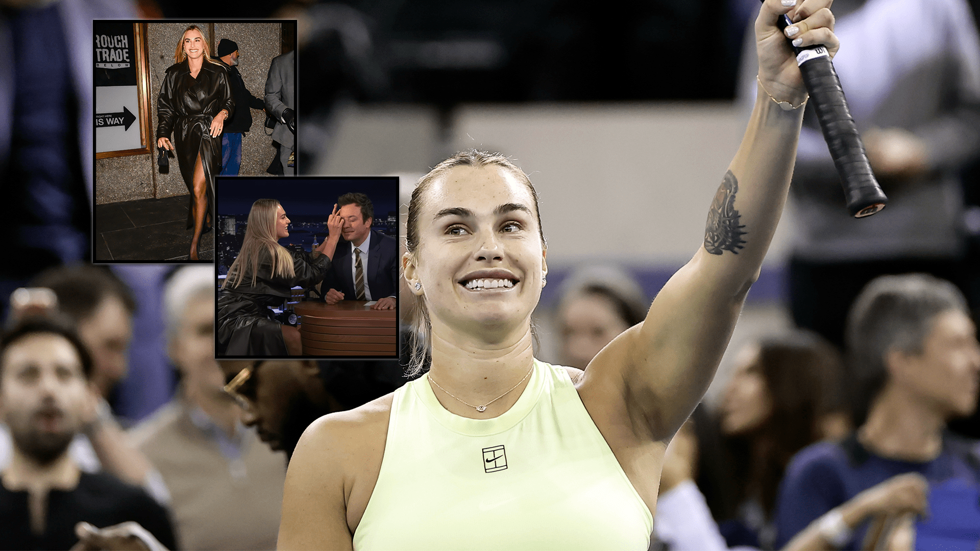 GLEDAJTE: Arina Sabalenka potpisuje čelo Jimmija Fallona u poseti "Tonight Shov"