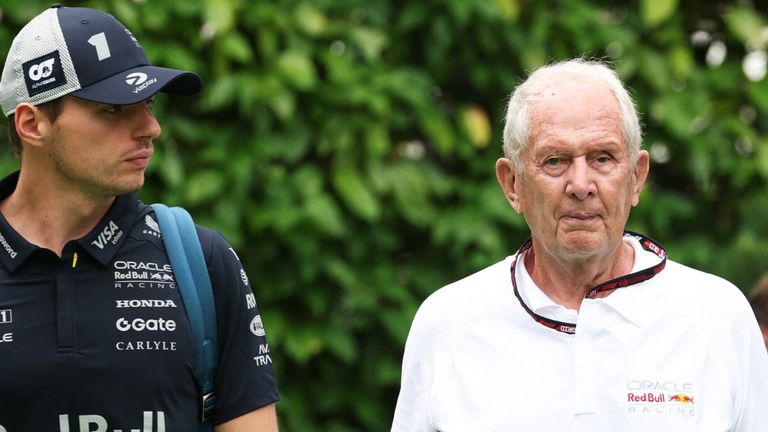 Helmut Marko i Maks Verstapen (Red Bull Content Pool)