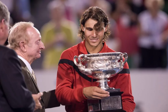 Rafael Nadal, dvostruki grend slem pobednik u karijeri, sa Rodom Lejverom