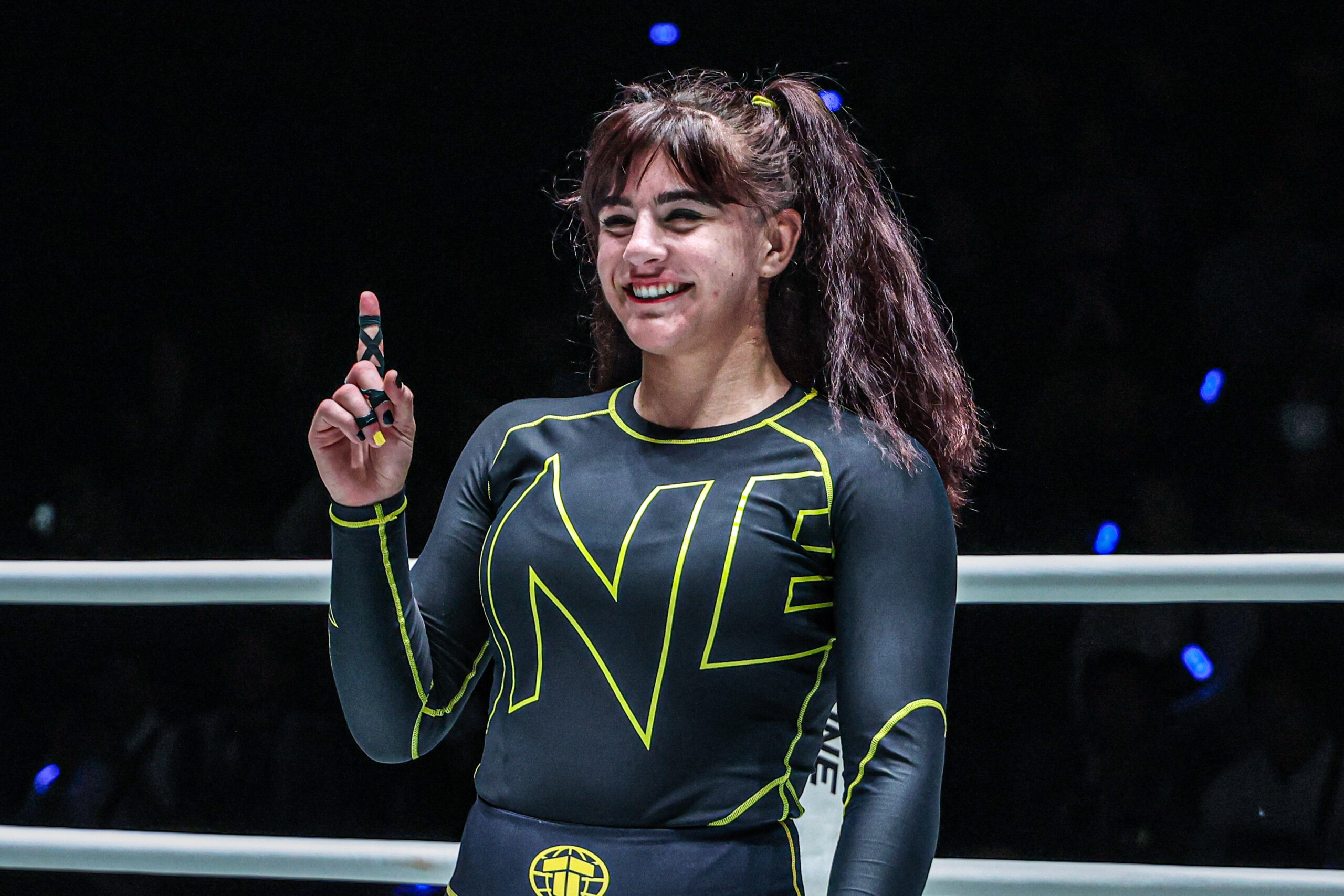 Grappling star Helena Crevar celebrates her debut victory