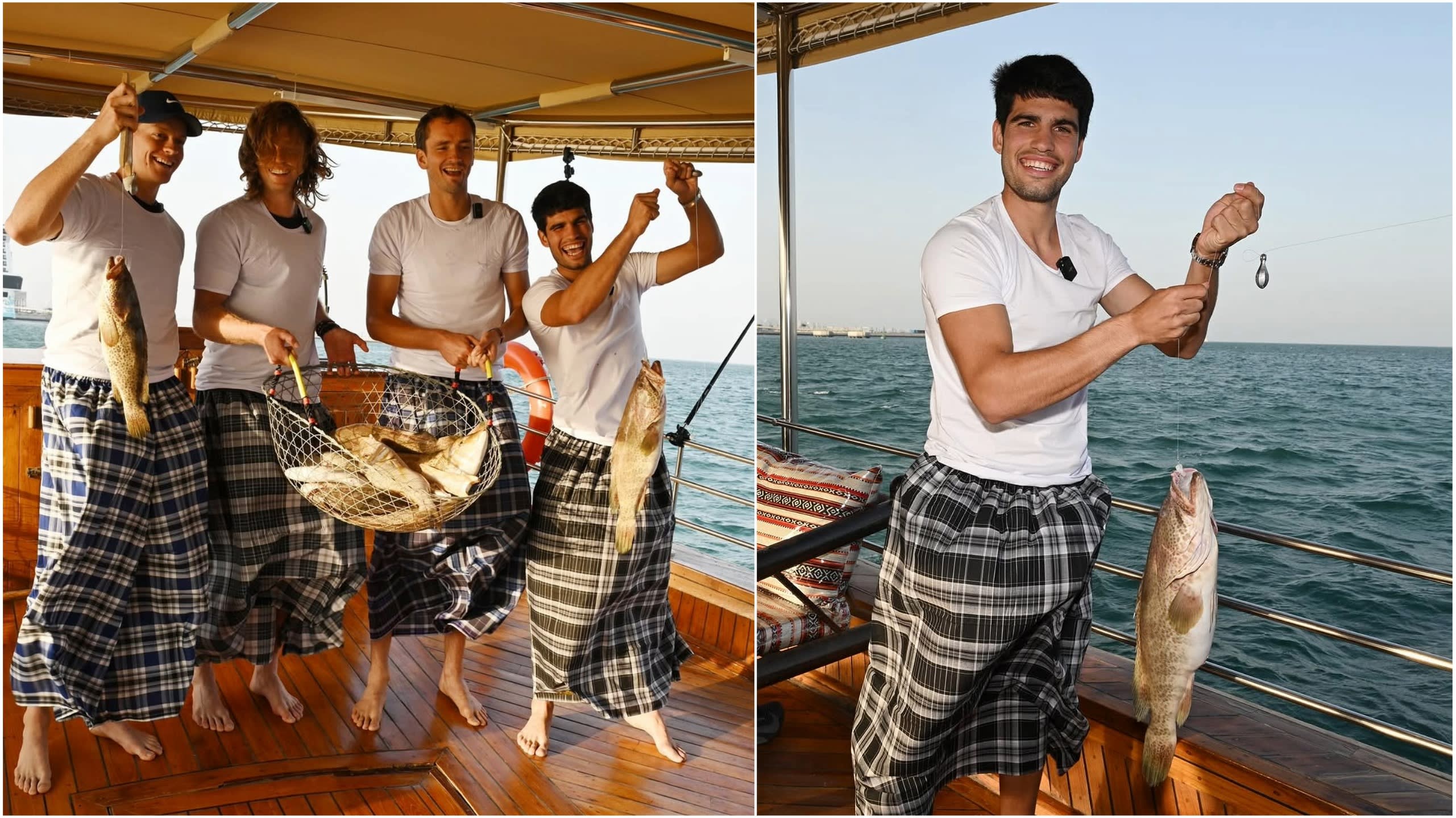 Alkaraz ide na pecanje sa Sinnerom, Medvedevom i Rubljovom – u istoj odeći – uoči pobede u Dohi