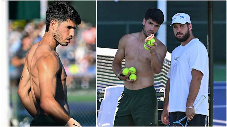 Nakon što je završio sa nekim servisima, 22-godišnjak je naložio bratu/treneru Alvaru da pomogne u podeli potpisanih suvenira.