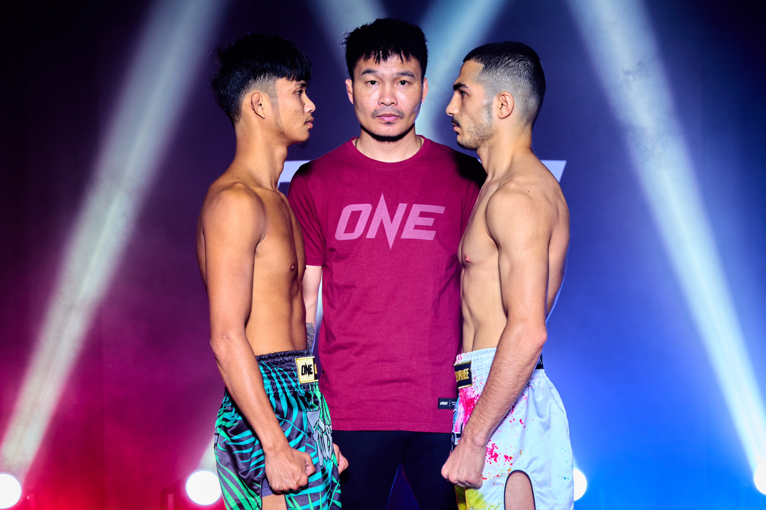 Muay Thai fighters Kongchai Chanaidonmueang and Mehrdad Khanzadeh face off ahead of ONE Friday Fights 148