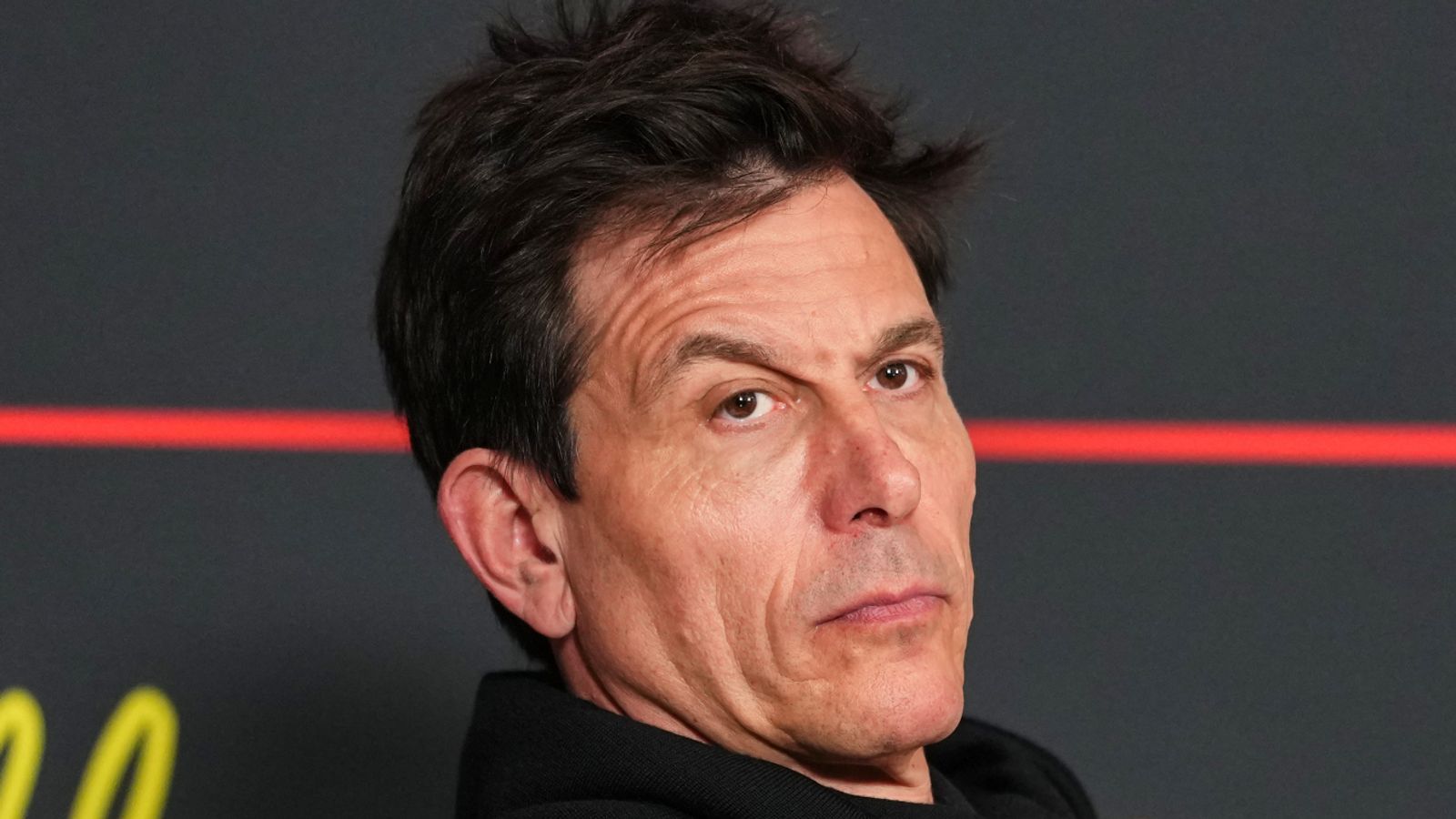Mercedes team principal Toto Wolff reacts during the Team Principal