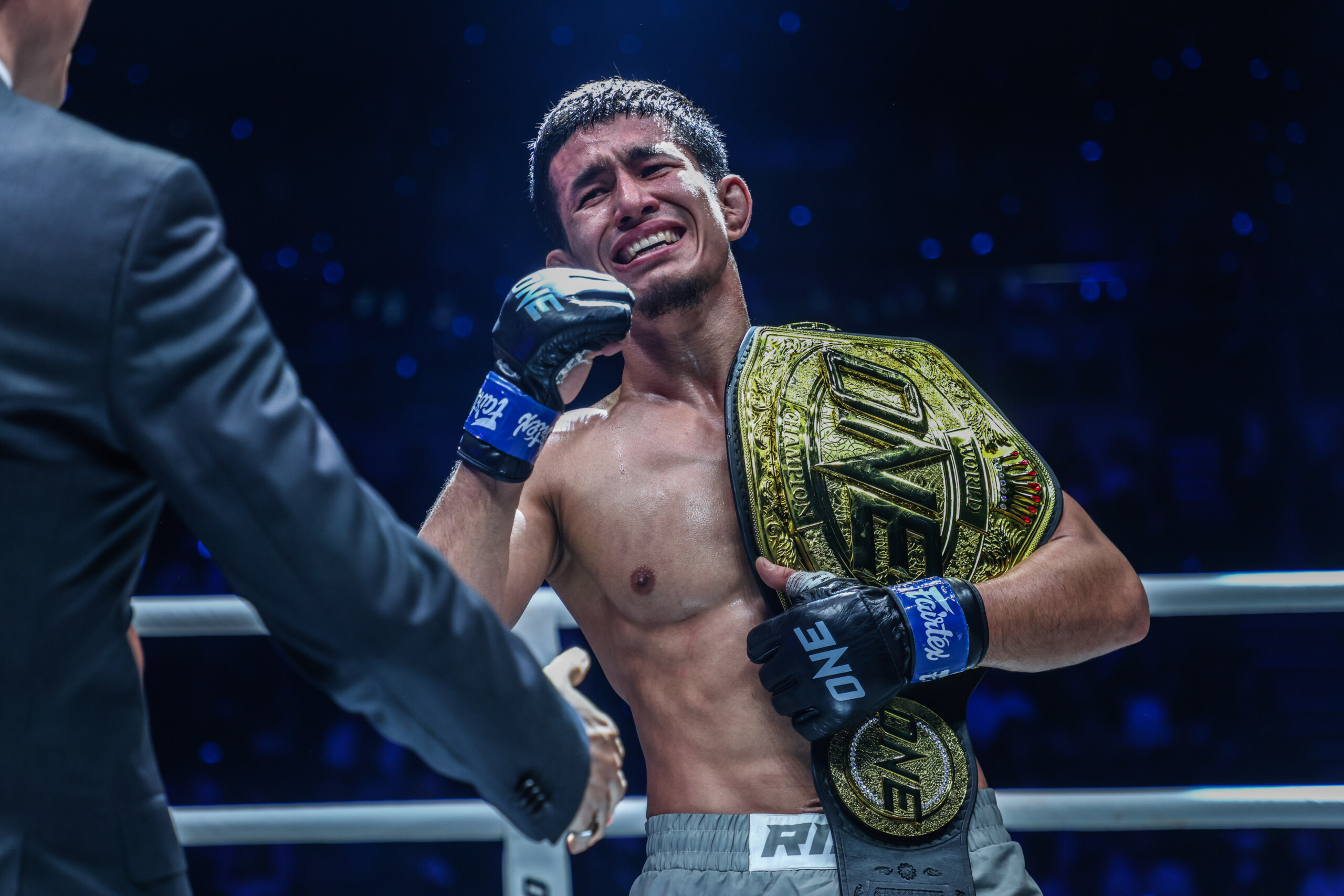 Avazbek Kholmirzaev overwhelmed with emotions after securing ONE Flyweight MMA World Title at ONE SAMURAI 1.