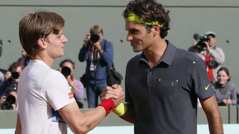 Dejvid Gofin je uzeo set od Rodžera Federera kao 21-godišnji srećni gubitnik u 2012.
