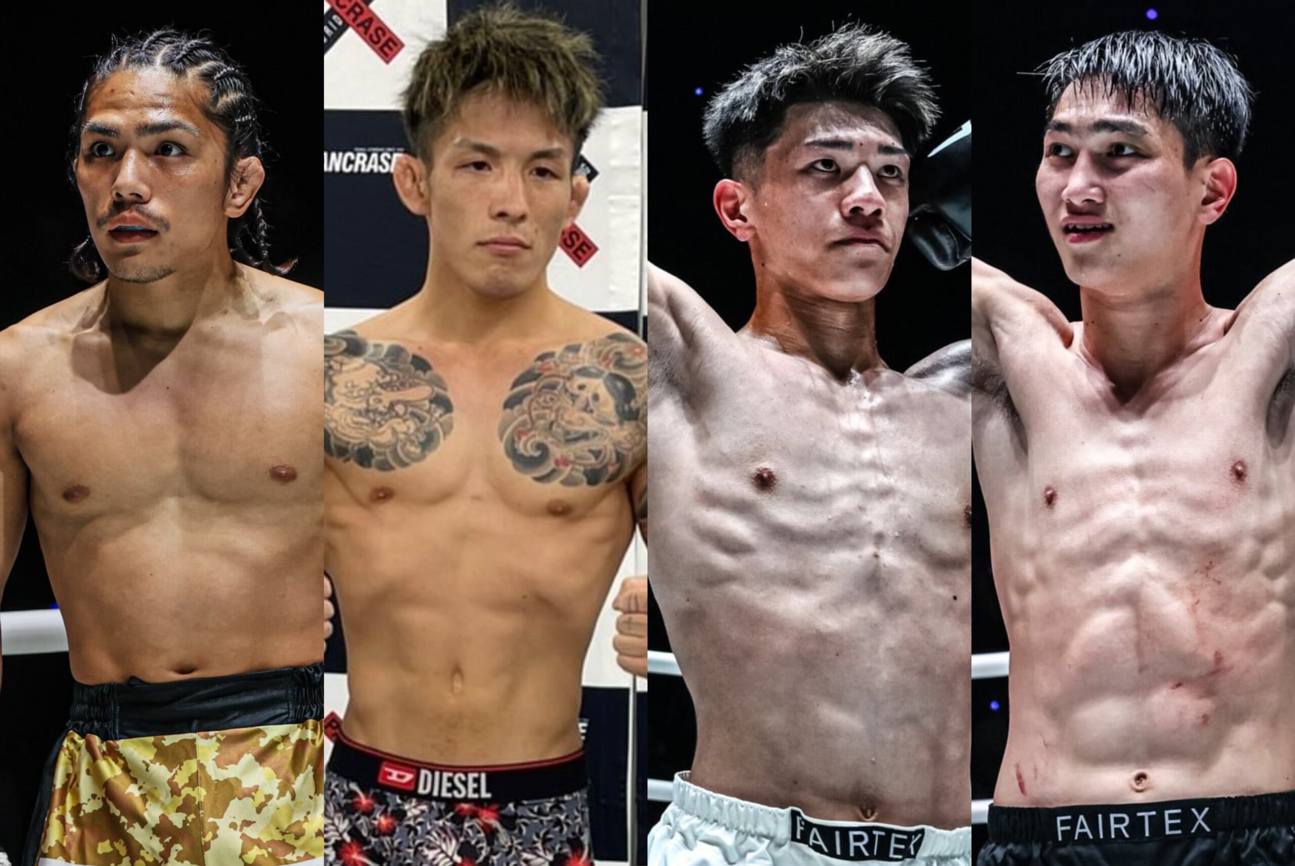 (From left) Hiroba Minowa, Yuta Miyazawa, Kosei Yoshida, and Zhao Zhengdong return at ONE SAMURAI 3.