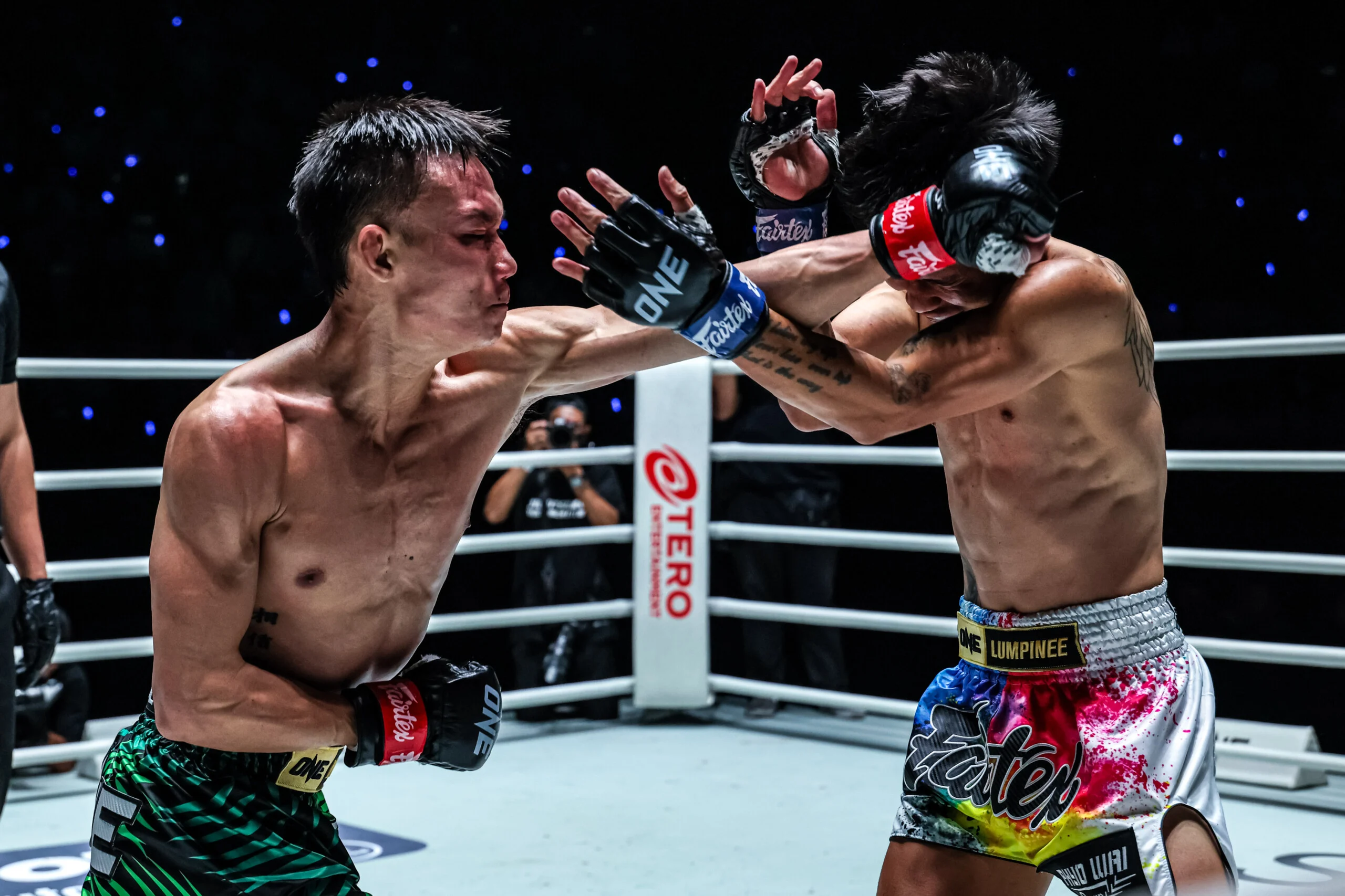 Wanchainoi punches Hlaing Htet Aung at ONE Friday Fights 143