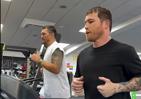 Canelo Prepares for October Title Fight by Training With Usyk